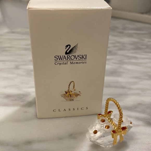 Swarovski Crystal Memories Flowers in Basket Figurine Retired 90’s - Picture 1 of 6